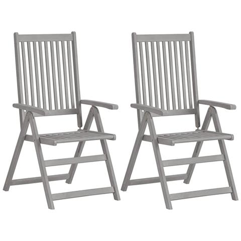 Sedie Da Giardino Reclinabili 4 Pz Con Cuscini Massello Acacia - Foto 1