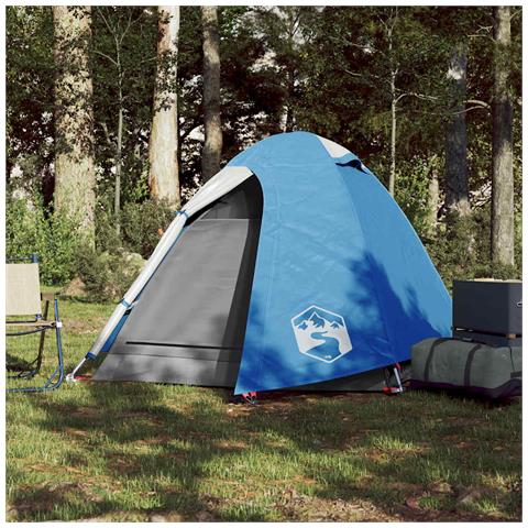 Tenda da Campeggio a Cupola per 2 Persone Blu Impermeabile - Foto 2