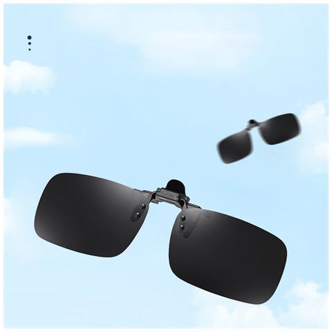 Grandi Occhiali Da Sole Clip-on Mercury Bianchi Per Occhiali Da Vista Black - Foto 2