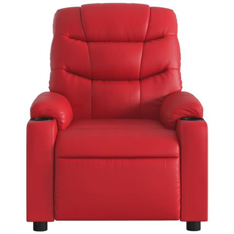 Poltrona Massaggio Elettrica Reclinabile Rosso Similpelle - Foto 9