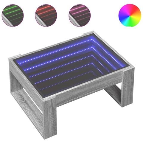 Tavolino da Salotto con LED Infinity Grigio Sonoma 70x53x30 cm - Foto 1