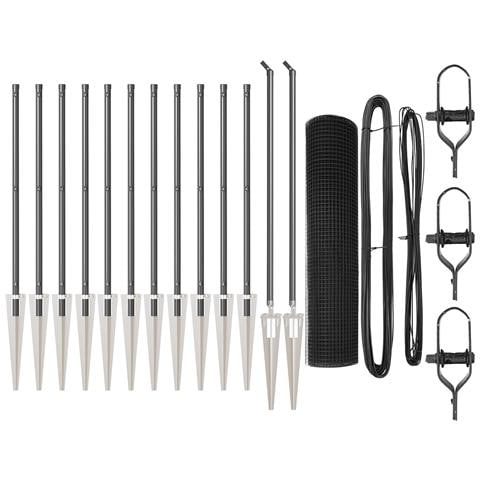 Recinzione in Rete Saldato con 13 Pali Grigi 0,4 x 25 m Acciaio - Foto 1