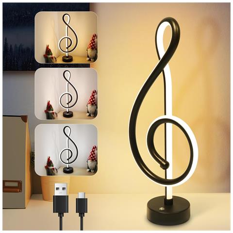 Lampada Da Tavolo A Led Wireless Dimmerabile Al Tocco In Nero Per Soggiorno E Camera Da Letto - Foto 2