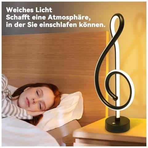 Lampada Da Tavolo A Led Wireless Dimmerabile Al Tocco In Nero Per Soggiorno E Camera Da Letto - Foto 8