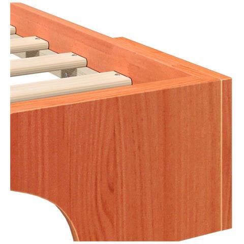 Struttura letto a terra Marrone Legno di pino massello - Foto 9
