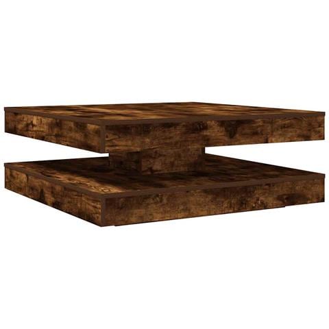 Tavolino da Caffè Girevole a 360 Gradi Rovere 90x90x34,5 cm - Foto 1