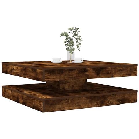 Tavolino da Caffè Girevole a 360 Gradi Rovere 90x90x34,5 cm - Foto 2