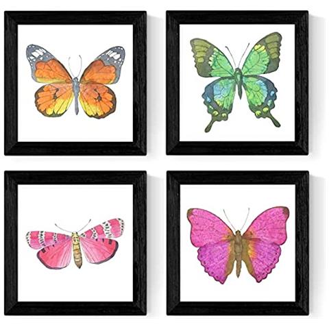 Set Di 4 Stampe 4 Mariposas Fogli. Senza Cornice 20x20 Cm - Foto 1