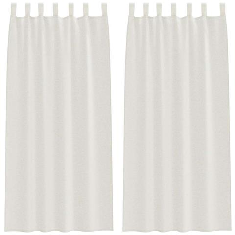Tende con tende 2 pcs Crema 140x175cm Poliestere - Foto 1