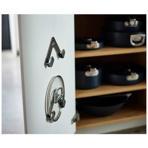Supporti Per Coperchi Space Organizzatori Per Coperchi Da Cucina Conservazione Efficiente In Acciaio Inox Montaggio Facile Colore Argento - Foto 2