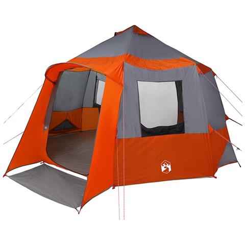 Tenda Capanna con tetto Grigio e arancione 405 x 405 x 273 cm - Foto 1