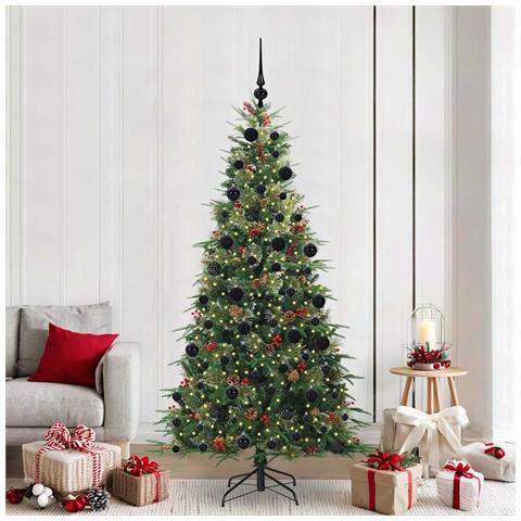 Albero di Natale Artificiale con Rami Pieghevoli Verde 210 cm - Foto 2