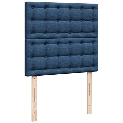 Struttura Letto Pouf con Materasso Blu 80x200 cm in Tessuto - Foto 9