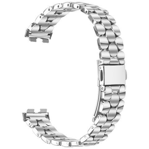 Elegante Bracciale In Acciaio Inossidabile Con Perle Compatibile Con Huawei Band 8/9/10 Silver - Foto 1