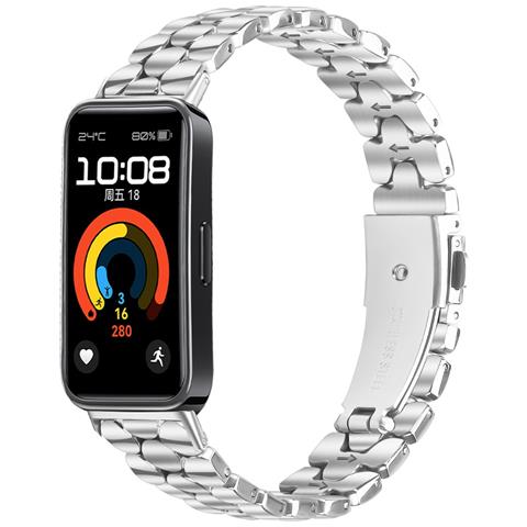 Elegante Bracciale In Acciaio Inossidabile Con Perle Compatibile Con Huawei Band 8/9/10 Silver - Foto 2