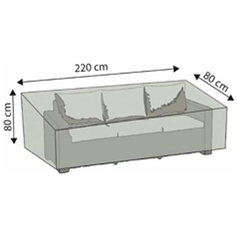 Copertura Per Mobili Da Giardino  Divano Rattan 3 Posti Deluxe  Telo Impermeabile 220x80x80 - Foto 2