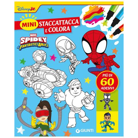 Walt Disney - Spidey e i suoi fantastici amici. Mini staccattacca & colora. Con adesivi. Ediz. a colori - Foto 1