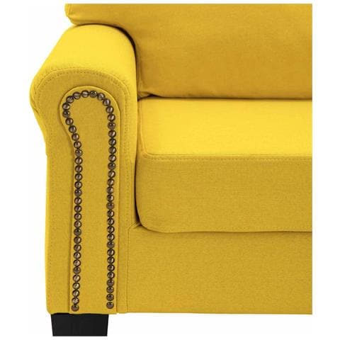 Divano Giallo Divano Per 5 Persone Tessuto - Foto 2