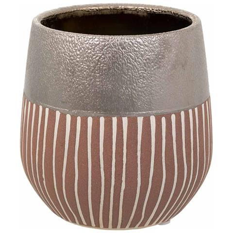 Vaso In Ceramica Argento 13x13x14h - Foto 1