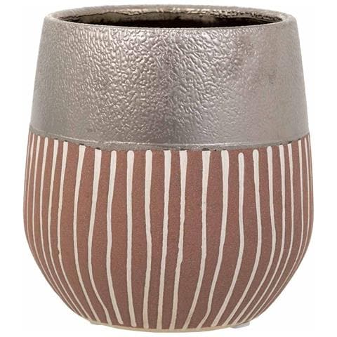 Vaso In Ceramica Argento 13x13x14h - Foto 2