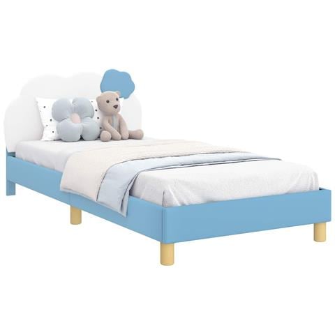 Struttura letto bambini con testata Blu 80 x 200 cm PU - Foto 1