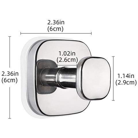 Ganci A Ventosa Quadrati Lucidi 4 Pezzi — Acciaio Inossidabile Senza Fori, Resistenti All'umidità Per Asciugamani E Bagno - Foto 2