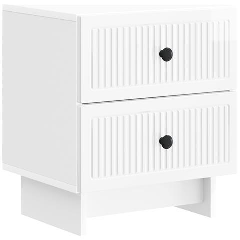 Armadio da Notte con cassetto Bianco Lucido 43 x 34,5 x 47,5 cm - Foto 1
