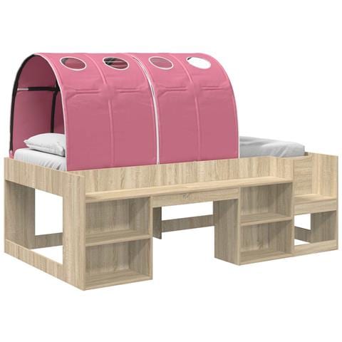 Letto con Tunnel 3 pz Rovere Sonoma e Rosa Legno ingegnerizzato - Foto 1
