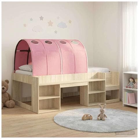 Letto con Tunnel 3 pz Rovere Sonoma e Rosa Legno ingegnerizzato - Foto 2