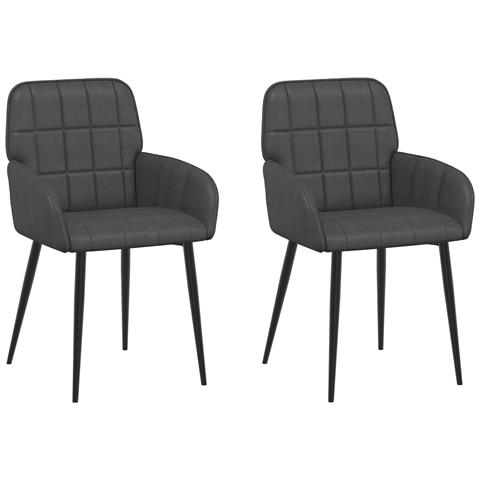 Sedie da pranzo 2 pcs Similpelle Nero 57 x 50 x 85 cm - Foto 1