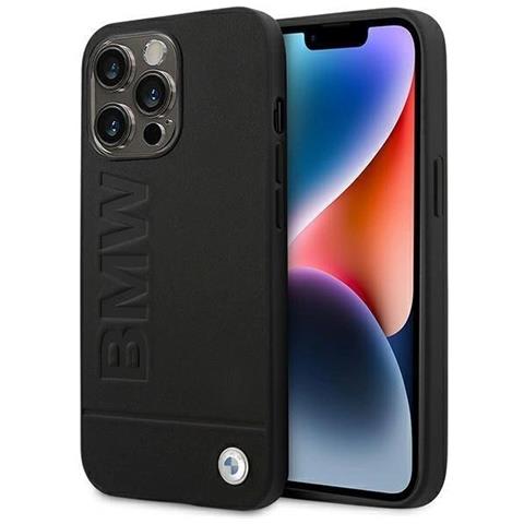 Custodia Bmw Bmhcp14xsllbk Per Iphone 14 Pro Max 6,7 Nera / Nera Con Stampa In Pelle - Foto 1