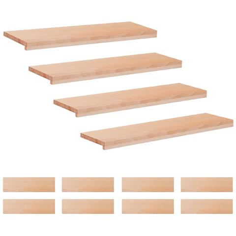 Tappeti per scale 12 pz 90 x 30 x 2 cm Naturale - Foto 1