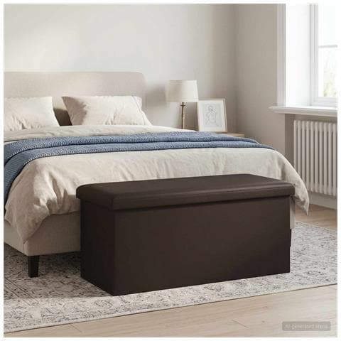 Panchina di stoccaggio pieghevole Marrone PVC - Foto 2