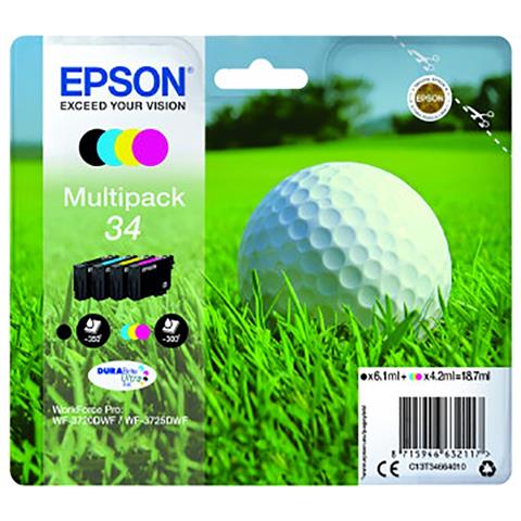 C13T34664010 Cartuccia Ink Originale Multicolore per WorkForce Pro WF-3720 Capacità 350 Pagine - Foto 3