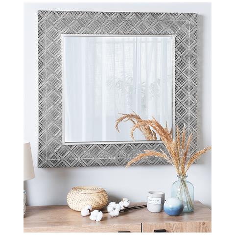 Specchio Evettes 80 Cm 80 Cm Metallo Argento - Foto 11