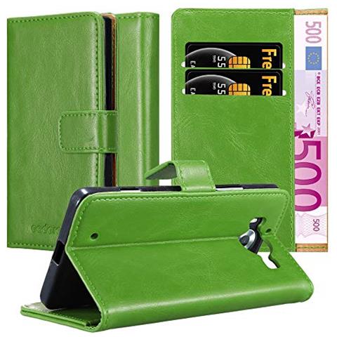Custodia Compatibile Con Nokia Lumia 950 In Verde Erbe - Coperchio Protettiva Con Chiusura Magnetica, Funzione Stand E Tasca Per Le Carte - Foto 1