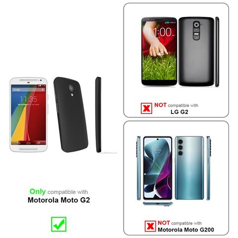 Custodia Compatibile Con Motorola Moto G2 In Blu Scuro Nero - Coperchio Protettiva Con Chiusura Magnetica, Funzione Stand E Tasca Per Le Carte - Foto 10