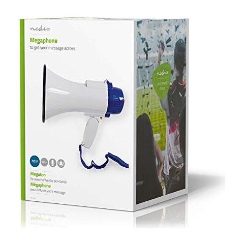 Meph150wt Megafono 10 W Portata Da 250 M Microfono Integrato Bianco / Blu - Foto 2