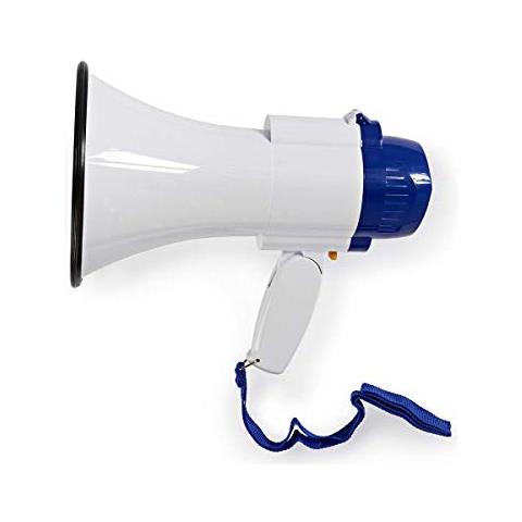 Meph150wt Megafono 10 W Portata Da 250 M Microfono Integrato Bianco / Blu - Foto 1