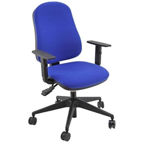 Sedia Operativa Girevole Simple Sisy Eco Smart - Rivestimento Eco Blu - Con Braccioli - Sisy / br / eb - Foto 1