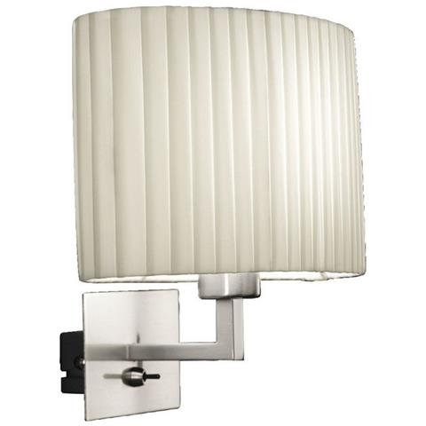 Lampada Da Parete In Tessuto Lifestyle Nichel Spazzolato, 1x E14 - Foto 1