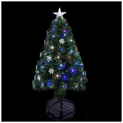 Albero Dei Fiocchi Di Neve In Fibra Ottica Di Vilnius - 120 Cm - Verde - Foto 1