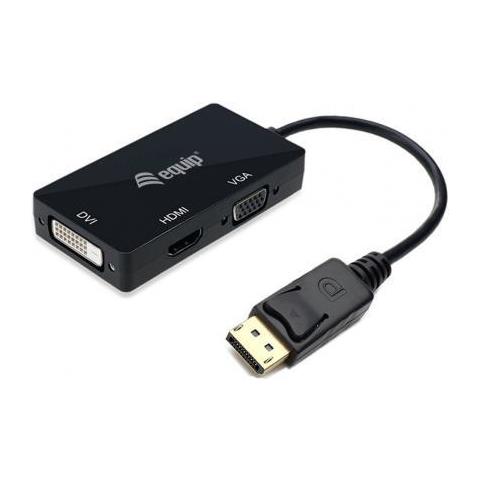 133441 Cavo E Adattatore Video 0,24 M Displayport Dvi-d + Vga (d-sub) + Hdmi Nero - Foto 1