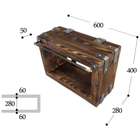 Mobili Bagno Lavabo Sottolavabo Lbb (60x28 Cm A= 40 Cm, Naturale) - Foto 4