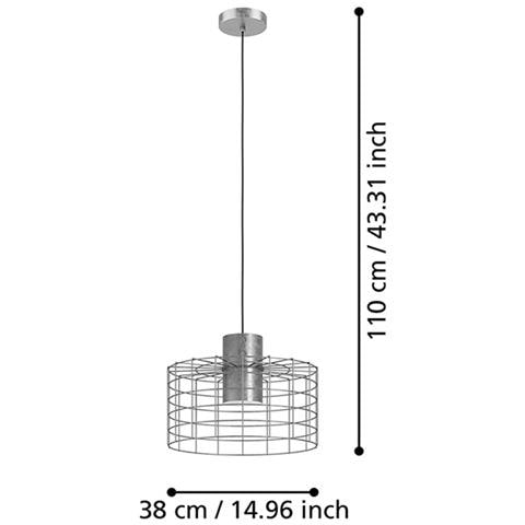 Lampadario Industrial Milligan 1 Luce Acciaio Grigio E Bianco - Foto 3