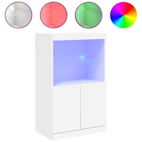 Credenza Con Luci Led Bianca 60,5x37x100 Cm - Foto 2