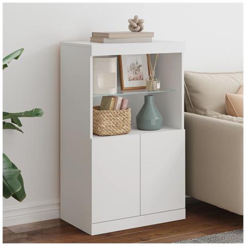 Credenza Con Luci Led Bianca 60,5x37x100 Cm - Foto 1