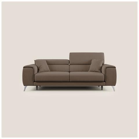 Fusion Divano con sedute allungabili in tessuto smacchiabile T05 215 cm marrone - Foto 2