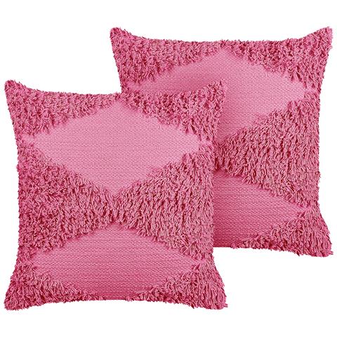 Set Di 2 Cuscini Rhoeo Cotone 45 X 45 Cm Rosa - Foto 7