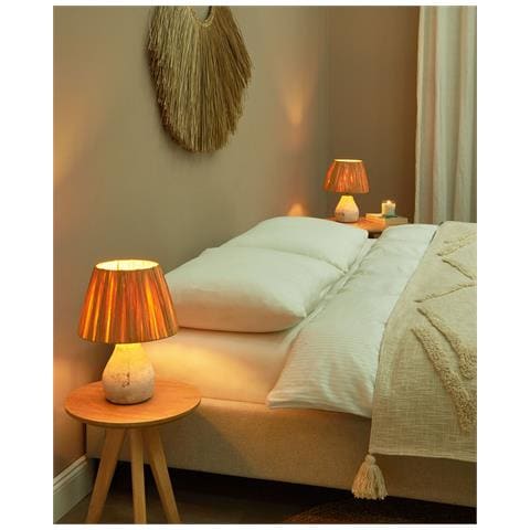 Set Di 2 Lampade Da Tavolo Arwadito Ceramica Bianco Sporco - Foto 1